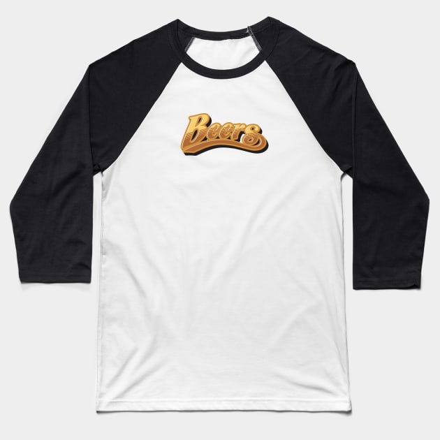 Beers Logo Baseball T-Shirt by jonah block